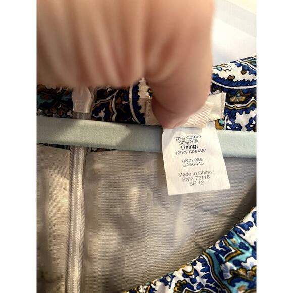 J. Crew Dolores Dress in Peacock Paisley Cotton Silk Size 2 - Picture 6 of 10